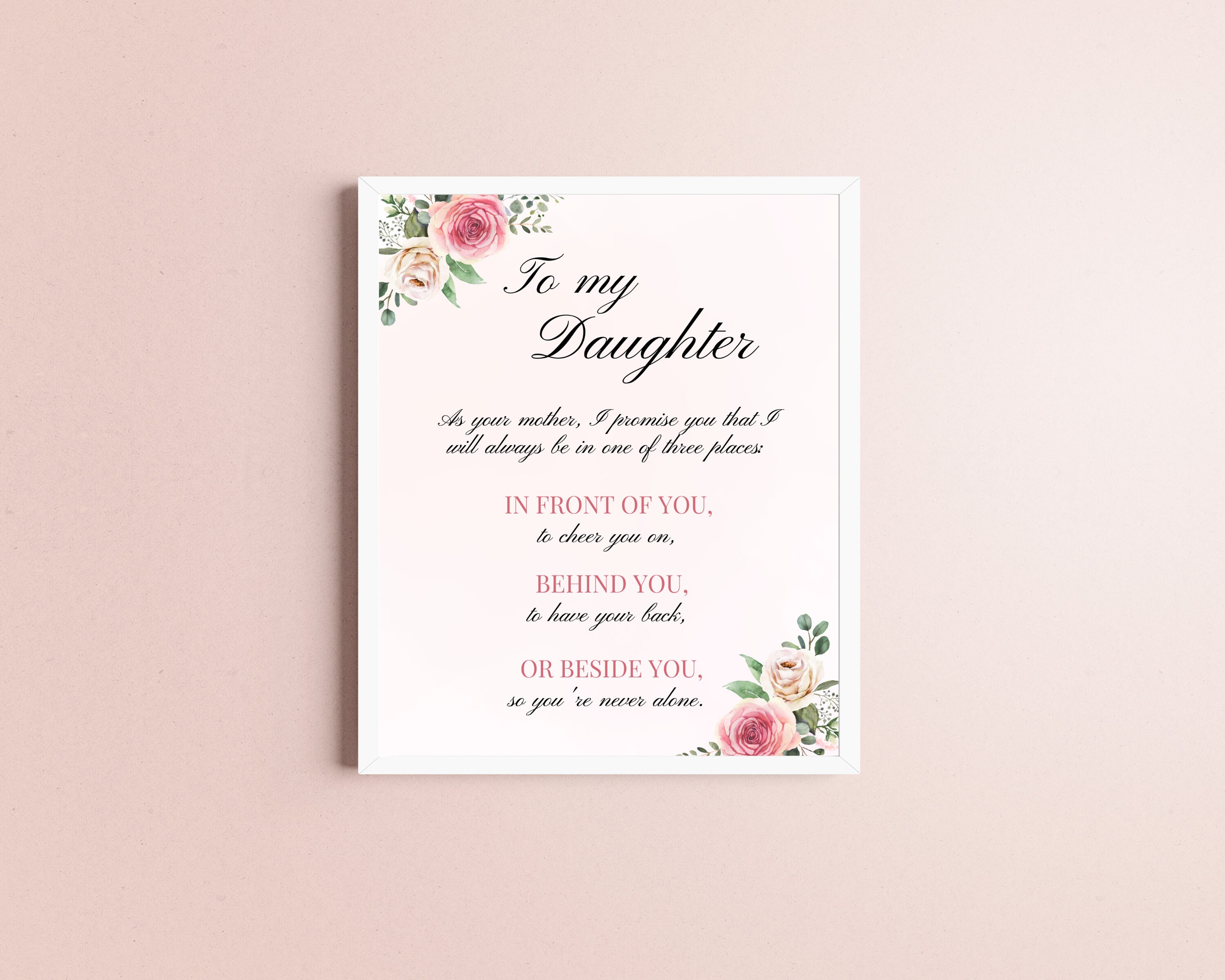 Printable Poem for Daughter | Card From Mom | A Mother's Gift | Floral ...
