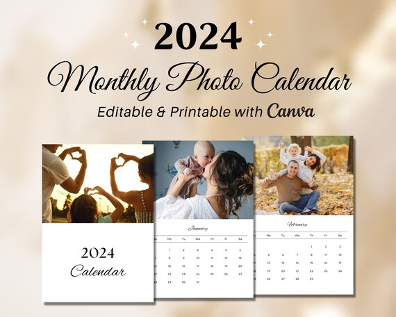 Personalized 2024 Photo Calendar Printable DIY Gift Custom Birthday Gift Monthly Picture Wall Calendar Editable Canva Templates - Etsy Personalized 2024 Photo Calendar Printable DIY Gift Custom Birthday Gift Monthly Picture Wall Calendar Editable Canva Templates - Etsy