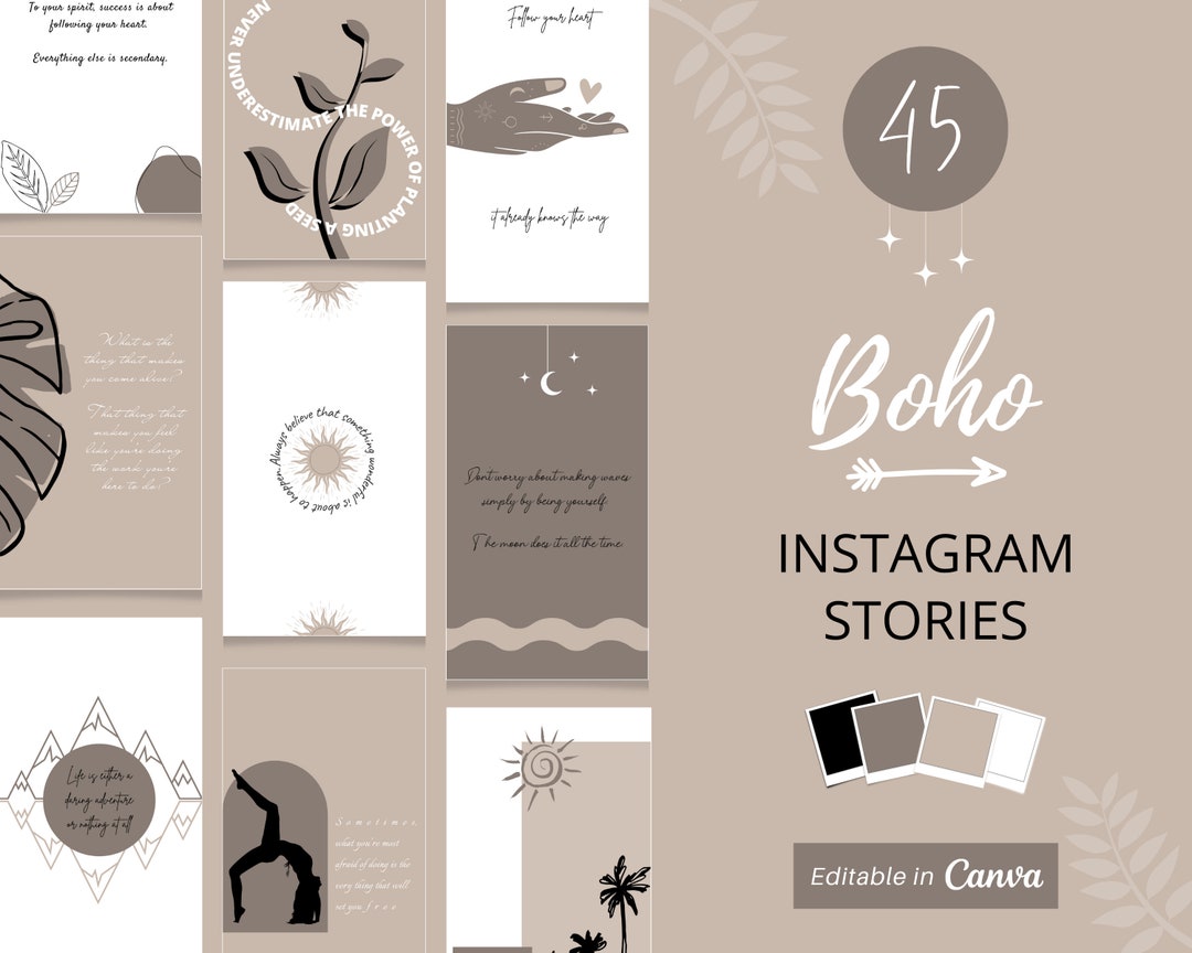 45 Boho Instagram Story Templates | Inspirational Quotes | Neutral IG ...