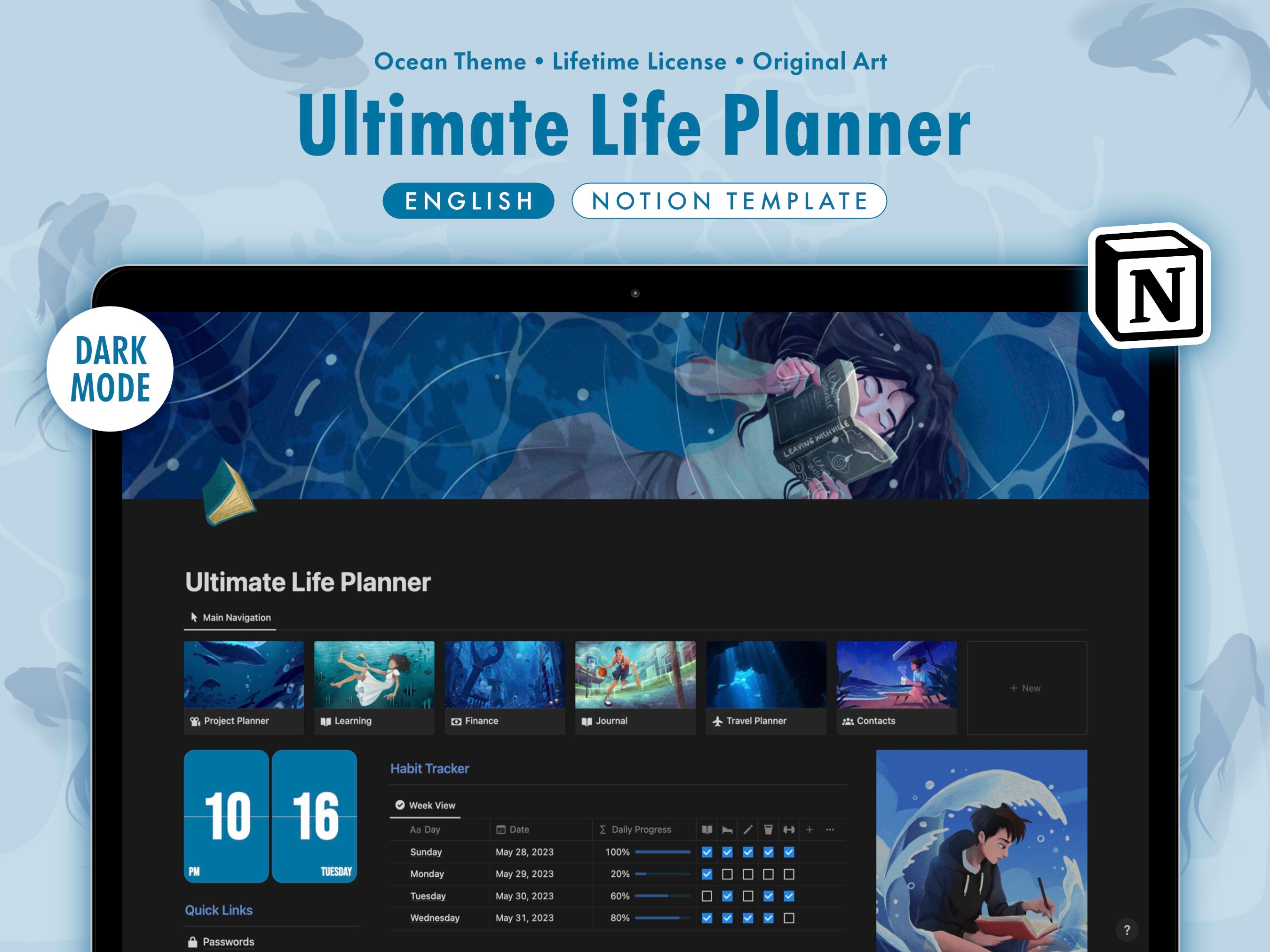 Ultimate Life Planner Notion Template | All in One Dashboard, Digital ...