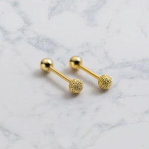 Clous d'oreilles double boule en argent sterling 925