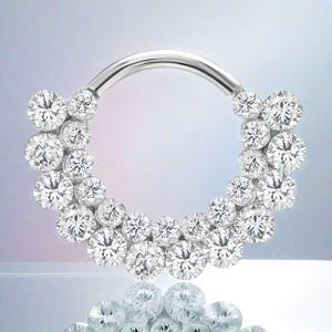 Diamond Hoop Earring, Piercing Jewelry,Cliker Earring,Septumand Daith piercing