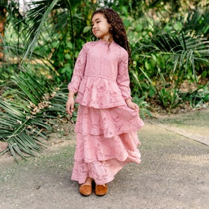 open lace back dress Irina Floral Lace Paneled Maxi – RubyClaire Boutique main image 1