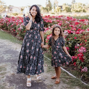 Mommy & Me Dress Boho Floral Ruffle Maxi Dress, Matching Outfit, Prom Dress, Wedding Dress, Modest Dress  Holiday Dress