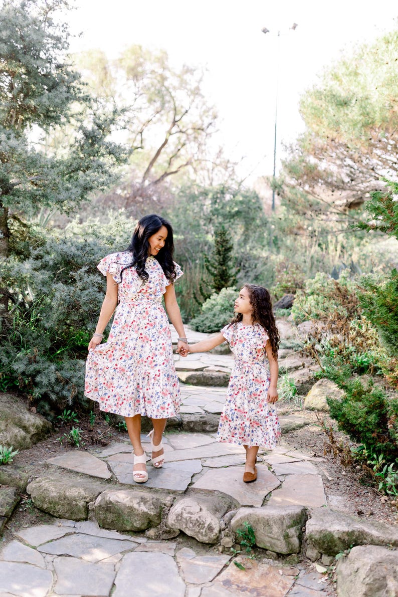 Alina Modest Floral Mommy & Me Dress: Matching Midi Outfit