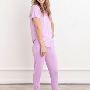 Lavender Bamboo Pajama Set: Soft Sleepwear Loungewear