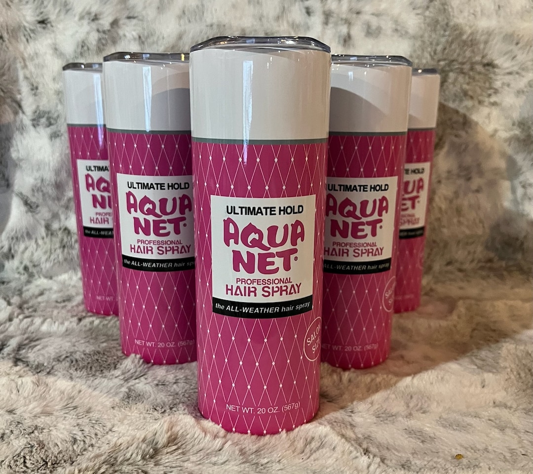 Free Name Added Aqua Net Aquanet Tumbler Hairspray Design 20 Oz Double  Walled Skinny Tumbler.free Name Added to Bottom Back 