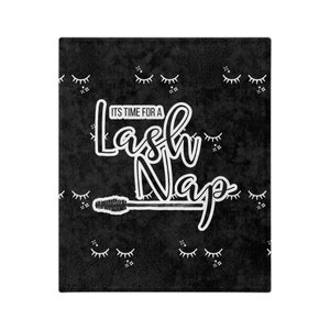 Black Velveteen Minky Lash Nap Blanket, Lash Blanket, Lashes Blanket, Eyelashes Throw, Eyelash Extension Throw, Lash Table, Lash Recliner