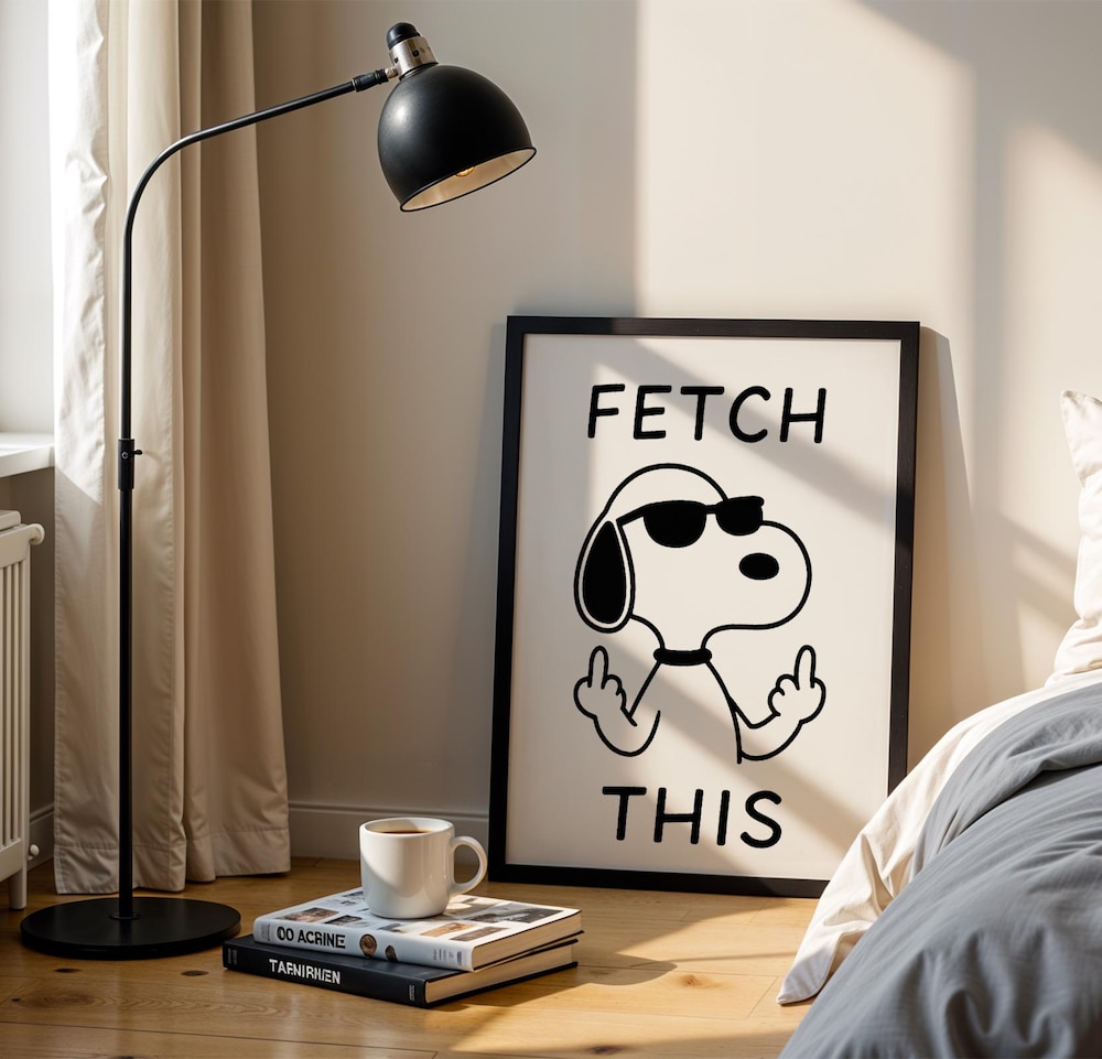 Fetch This Dog Art Poster, Snoopy Poster, Snoopy Artwork, Snoopy Print, Snoopy Gift, Snoopy Gifts, Peanuts Decor, Snoopy Wall Art, Snoopy Bespoketshirt Collections