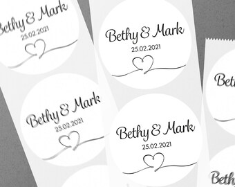 Personalised wedding sticker, envelope sticker, gloss wedding sticker, custom wedding sticker, personalised wedding envelope stickers