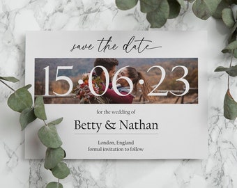 Elegant A6 Save the Date Cards | Wedding Announcement | Free Color Envelopes | Personalized Design | Custom Printed