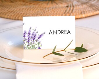 Lavender table place cards, wedding place card, place card for wedding, custom place card, personalised place card, name tag for table