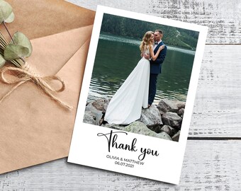 Personalised Wedding Thank You Cards, FREE Envelopes, Wedding Thank You Cards with Photo, Simple Wedding Thank You Cards, Thank You Card
