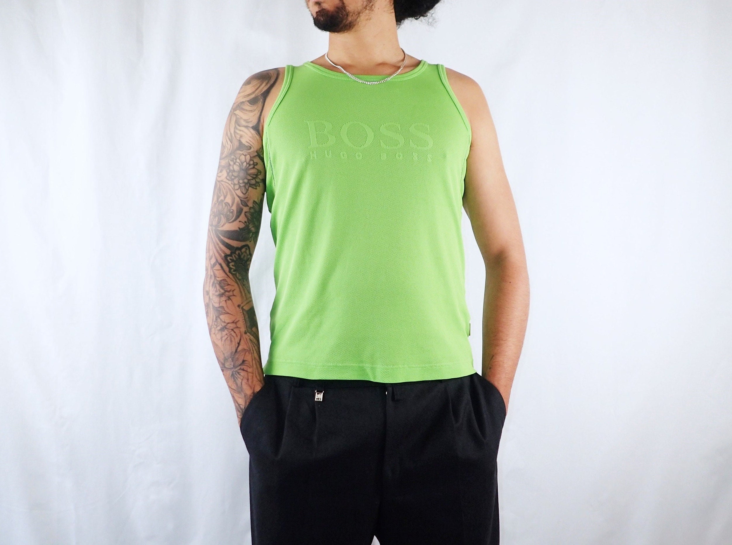 Lime green tank hot sale top