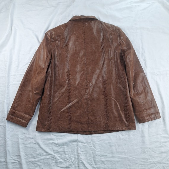 brown shirt jacket 90s vintage jacket snake patte… - image 8