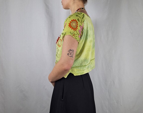 indie hippie shirt top alternative boho with a fl… - image 3