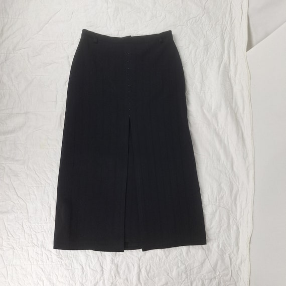 black maxi skirt y2k aesthetic skirt long gothic … - image 5