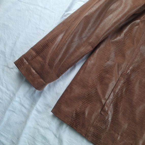 brown shirt jacket 90s vintage jacket snake patte… - image 7