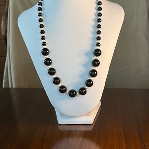 22&quot; Black Onyx and Freshwater Pearl Necklace