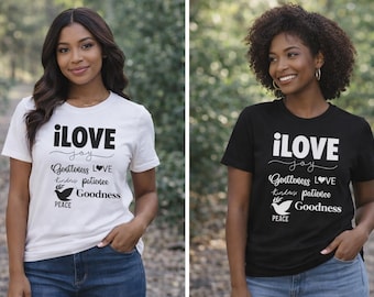 Fruit of the Spirit christelijk T-shirt dames | Overhemd op basis van geloof | Shirt Galaten 5:22 | Christelijk cadeau | Religieus overhemd S-3X