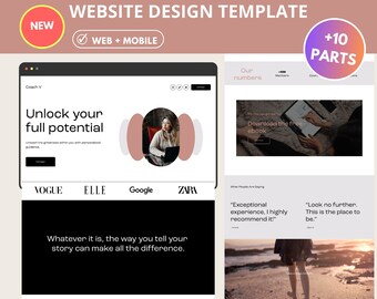 Squarespace Website Template Modern Website DIY website Business Templates Coaching Therapist Fitness Coach Small Business Owner Freelancer