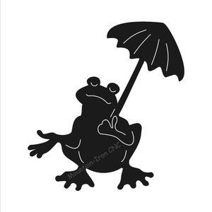 Frog with Umbrella CNC Plasma DXF AutoCAD Digital Cutting File Pattern