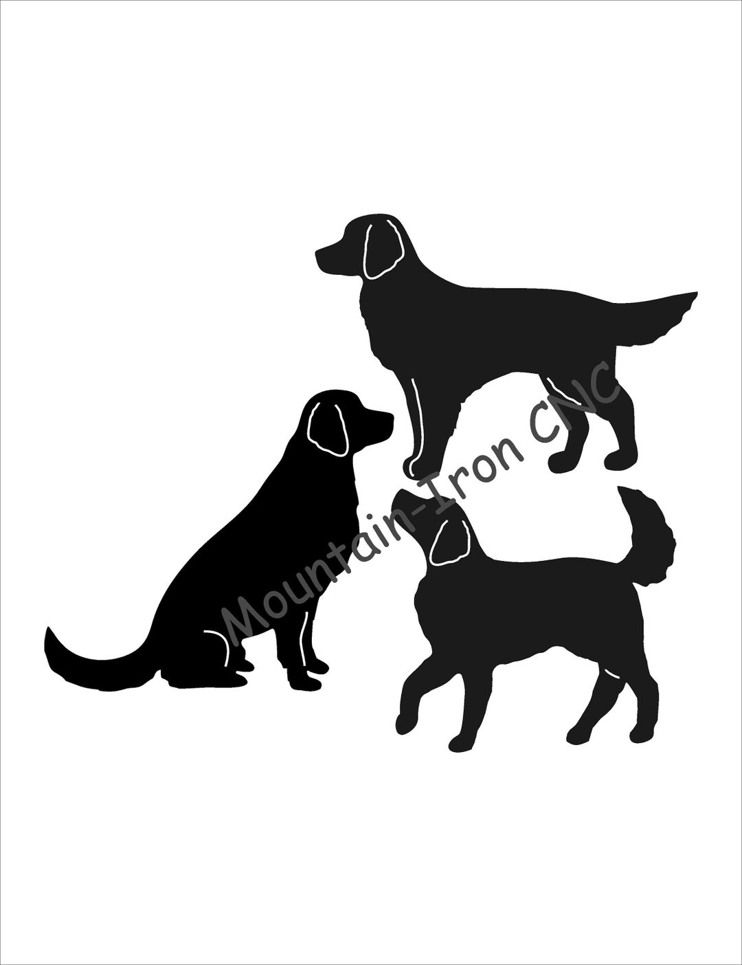 Golden Retriever Dog Set of CNC Plasma DXF Autocad Digital