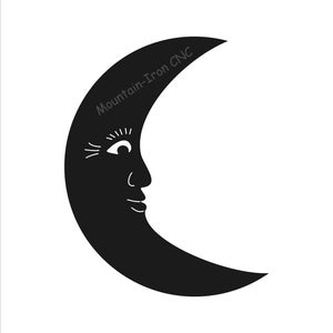 Crescent Moon CNC Plasma DXF AutoCAD Digital Cutting File Pattern