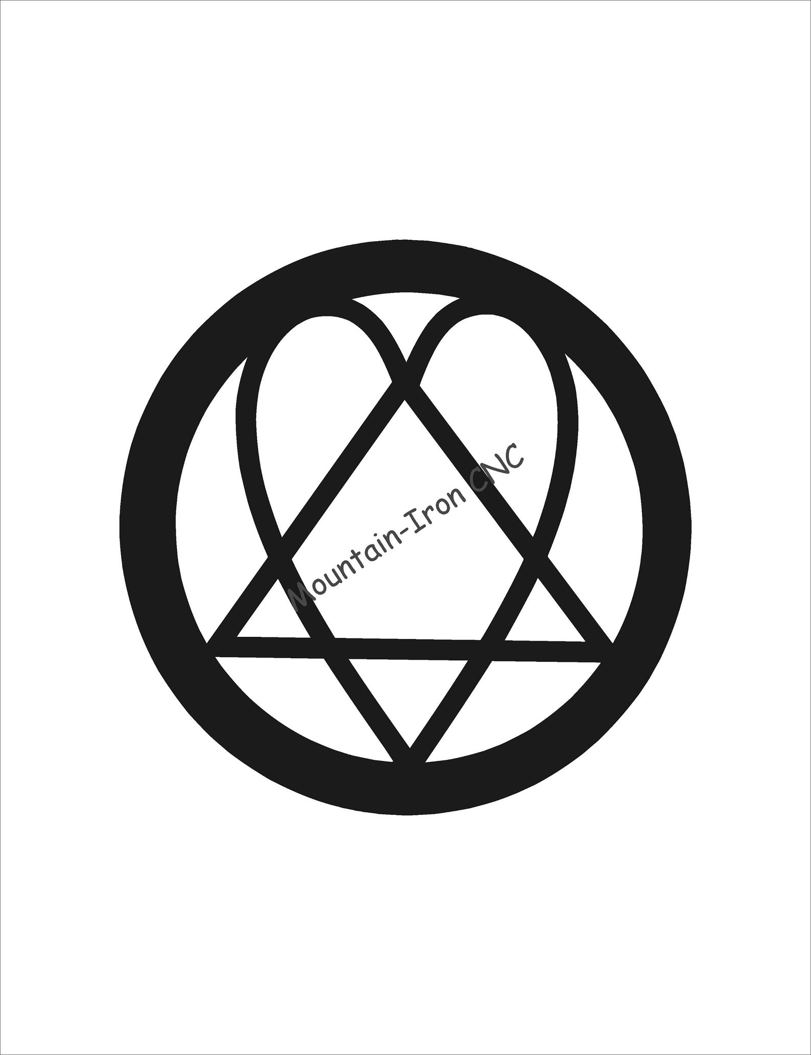 Heartogram Symbol CNC Plasma DXF Autocad Digital Cutting File Pattern ...