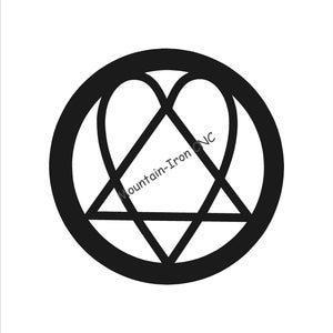 Heartogram Symbol CNC Plasma DXF AutoCAD Digital Cutting File Pattern