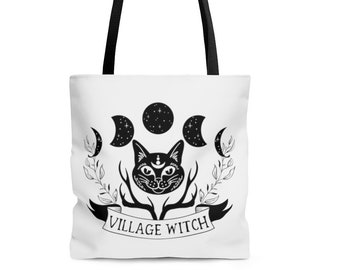 Village Witch Tote Bag Witchy bag Witchy Tote Mystical Aesthetic