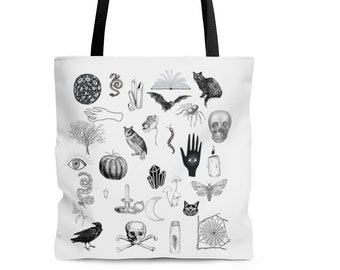 Witchy Things Tote Bag Mystical Tote Witchy Tote Bag Boho style