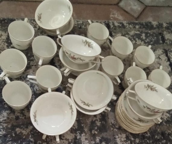 Rosenthal Classic Rose Collection Red Rose Dinner Set 6 Pieces