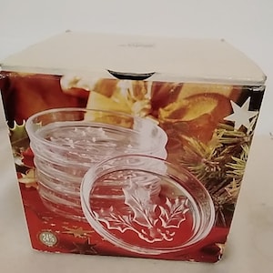 Cristal d&#39;Arques Holly 6 coasters 24% crystal New in a box vintage
