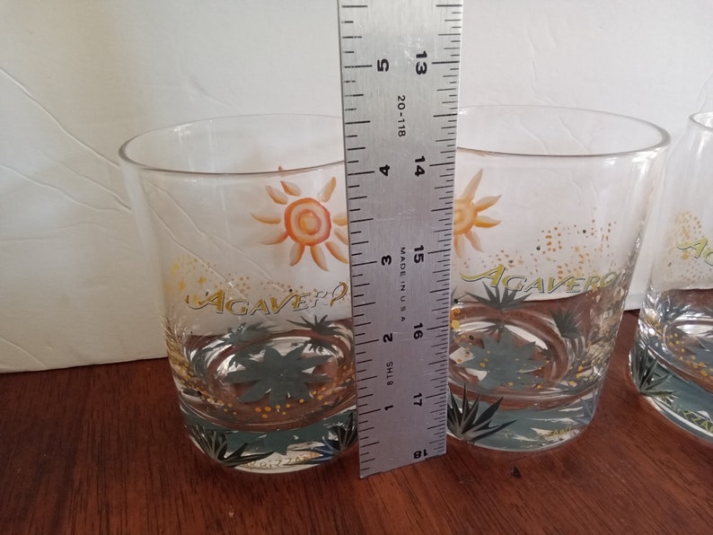 Agavero Tequila Rocks Glass Hand Painted Debbie Limited