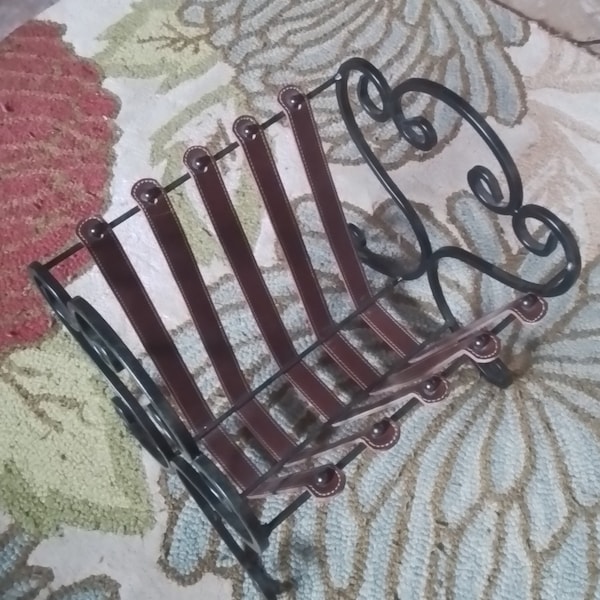 Leather Magazine Rack Etsy