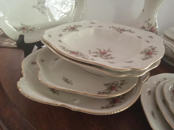 Rosenthal Classic Rose Collection Red Rose Dinner Set 6 Pieces