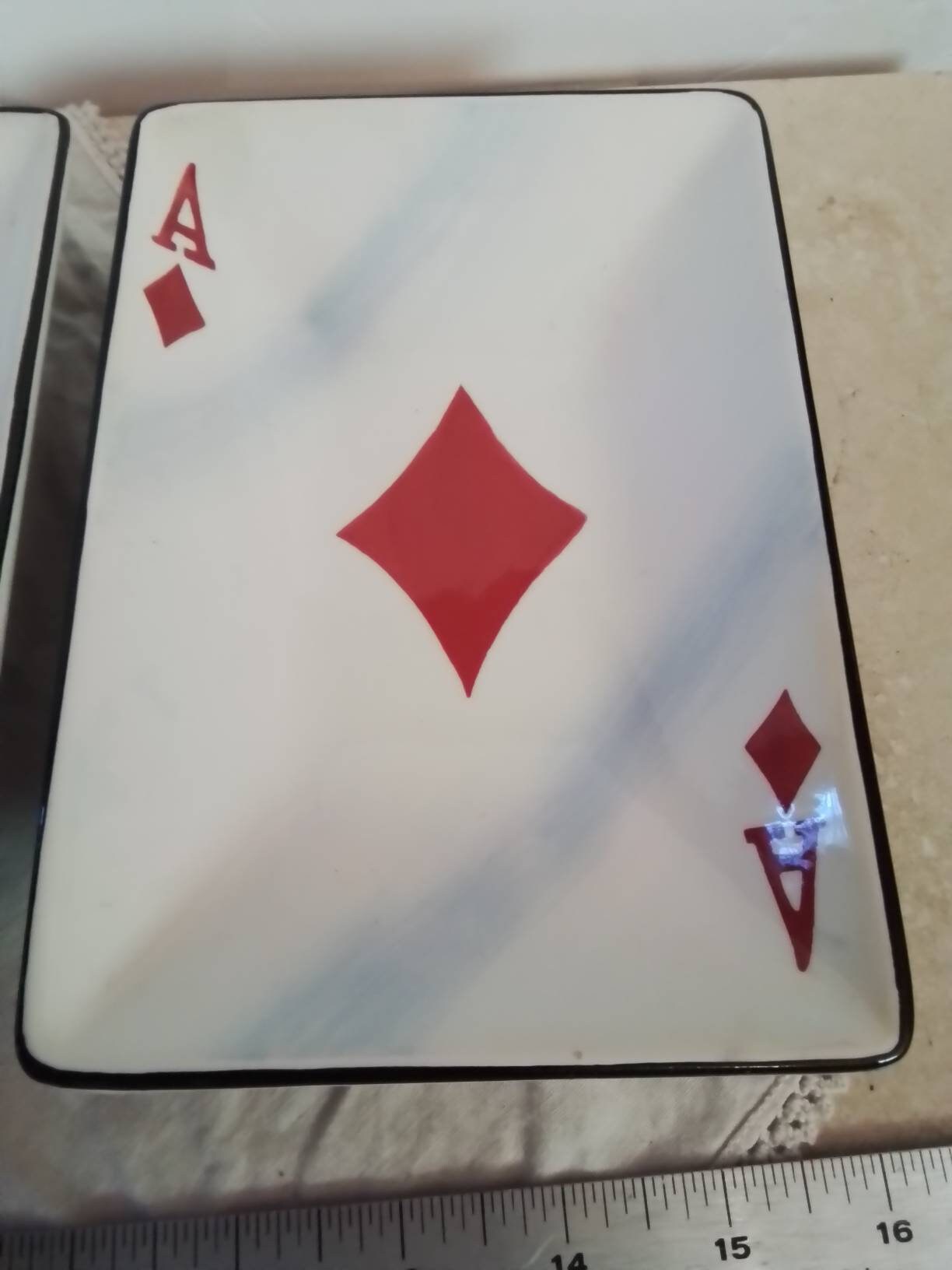 Clay Art Appetizer Plates Ace Playing Cards Club Heart Spade Diamond