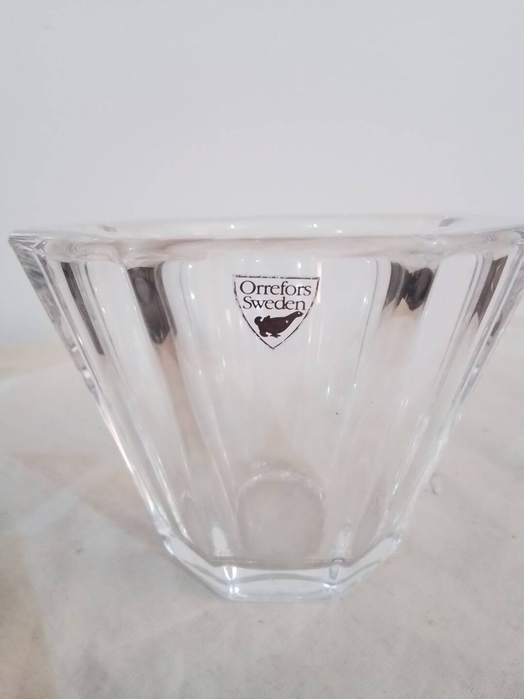 Orrefors Crystal Candle Holder Votive Signed Hexagon Sweden Home Decor Etsy