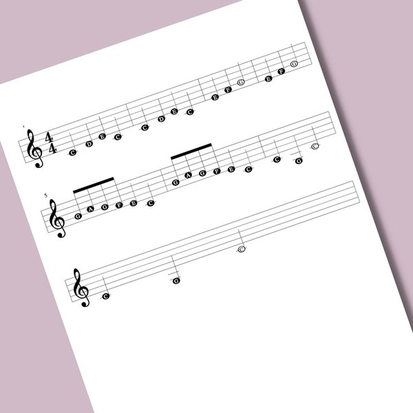 Fun First Reader Mystery Song (Frere Jacques/ Brother John) Single in Treble Clef (Kids Song) for any Instrument - Song 1