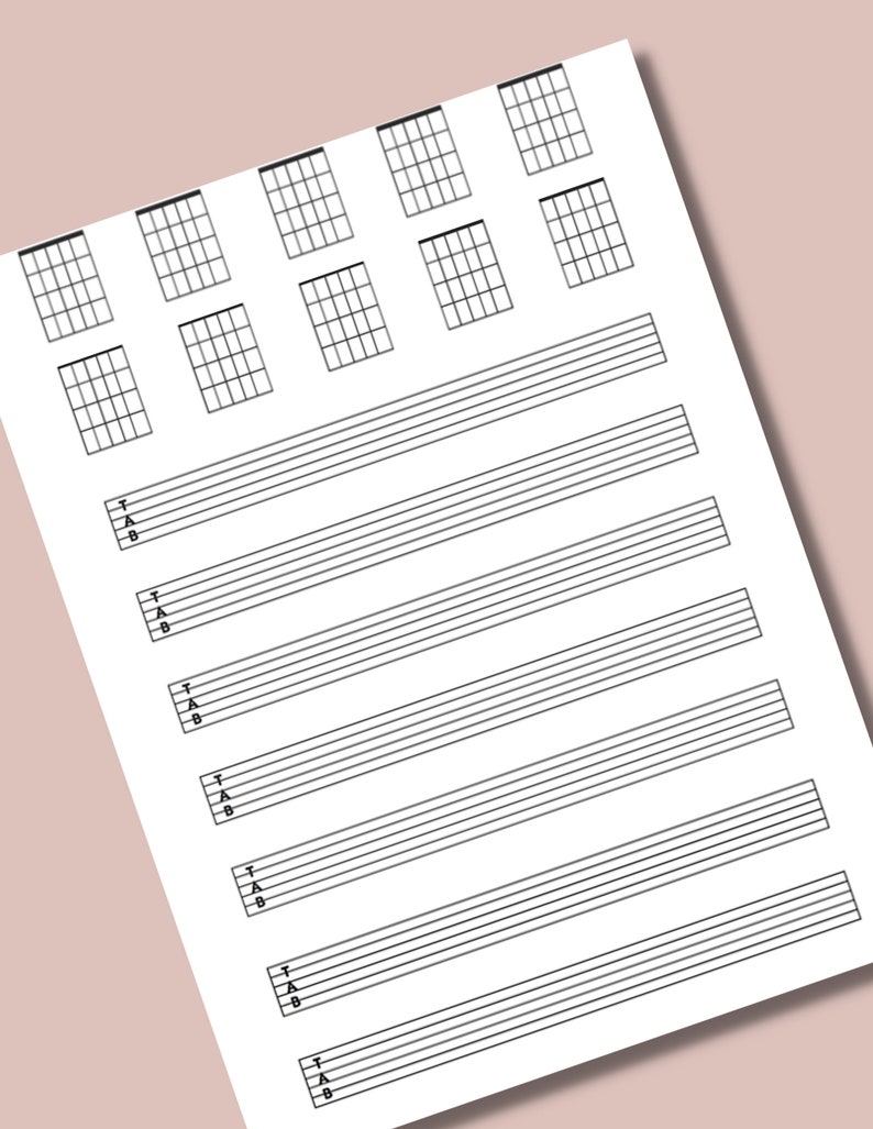 Printable Guitar Chord Chart and Guitar Tab Etsy Printable Guitar Chord Chart and Guitar Tab Etsy