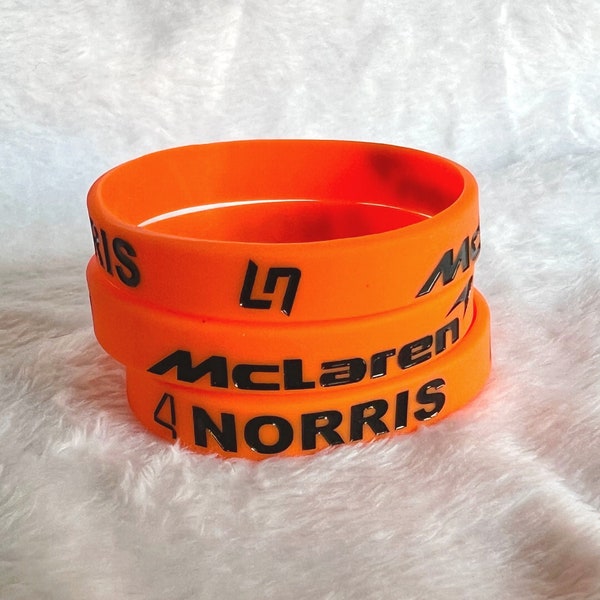 Lando Norris F1 Fahrer inspiriert Gummi-Armband, McLaren, Quadrant / Armband Formel1 Fahrer Schmuck Zubehör