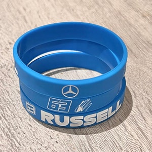 George Russell F1 Driver Inspired Rubber Wristband, Mercedes, Team LH / Bracelet Formula One Driver Jewellery Accessories