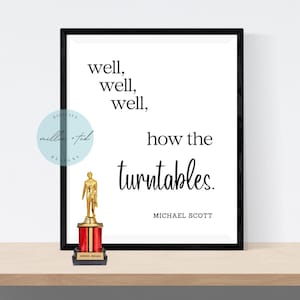 How the Turntables, Michael Scott Quote Art, The Office Wall Art, Funny Cubicle Decor, Motivational Print, Digital Art, Digital Download