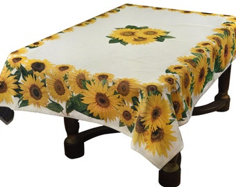 Tapestry tablecloth Sunflowers woven pattern gobelin style