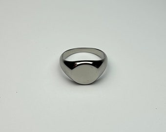 Anello con sigillo di alta qualità, argento, acciaio inossidabile, regalo, regalo per lui, minimalista