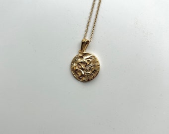 High-quality lion pendant chain, stainless steel, gold, minimalist, gift for him