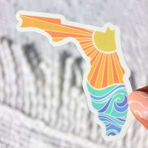 Adesivo impermeabile con tramonto sulla costa della Florida - 4, 3 o 2 pollici