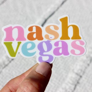 Multicolor Nashvegas Waterproof Sticker, 3x.6 in (Clear Background)