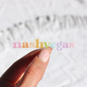 Multicolor Nashvegas Waterproof Sticker, 3x.6 in (Clear Background)